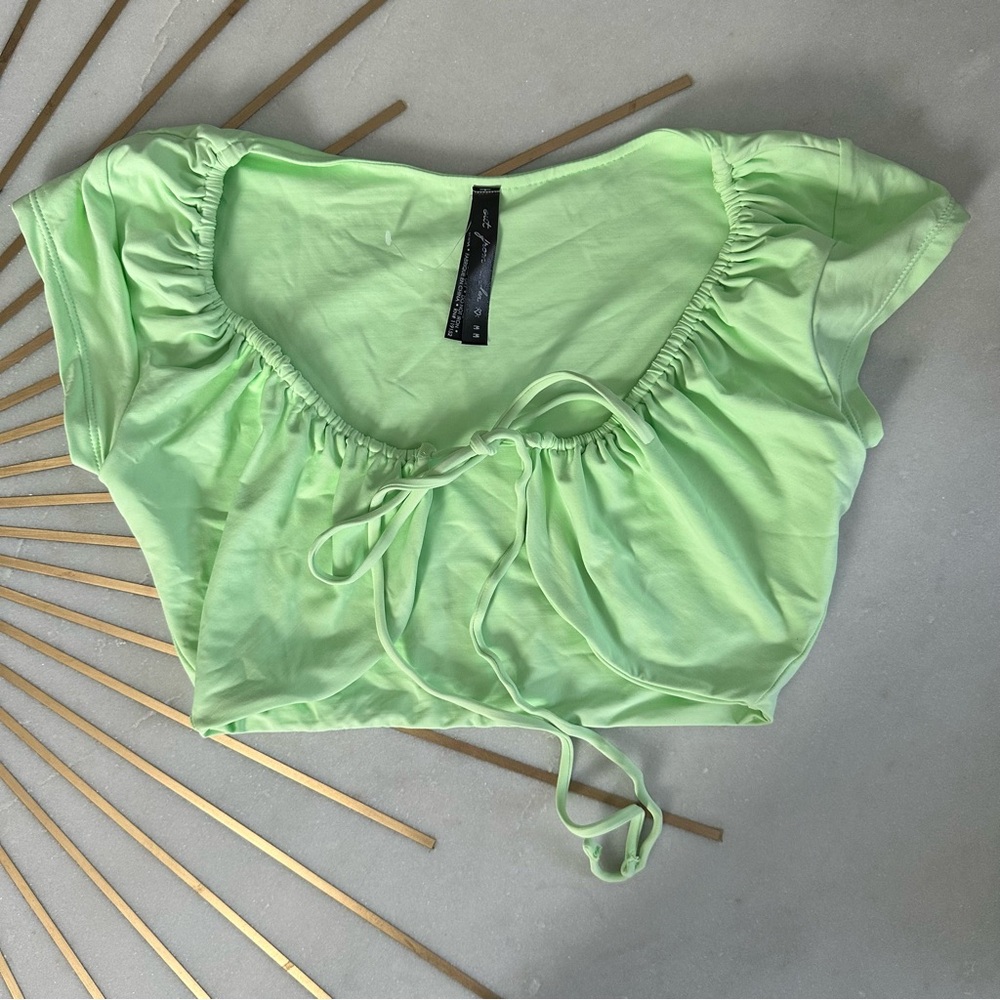 NEW Out from Under mint green tie front bikini top size medium
